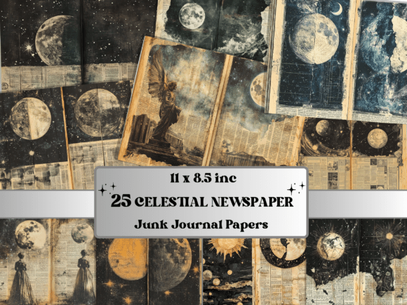 Vintage Celestial Newspaper Ephemera