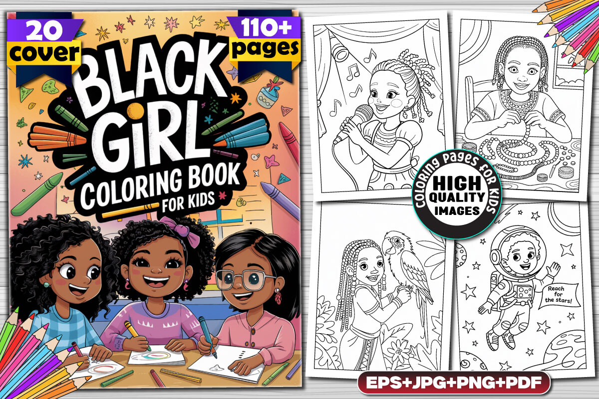 110+ Black Girl Coloring Pages for Kids