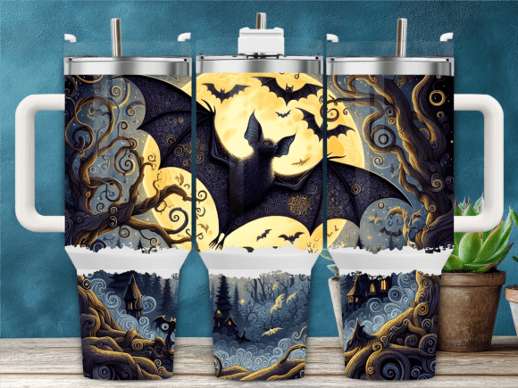 Bats Full Moon Halloween 40oz Tumbler