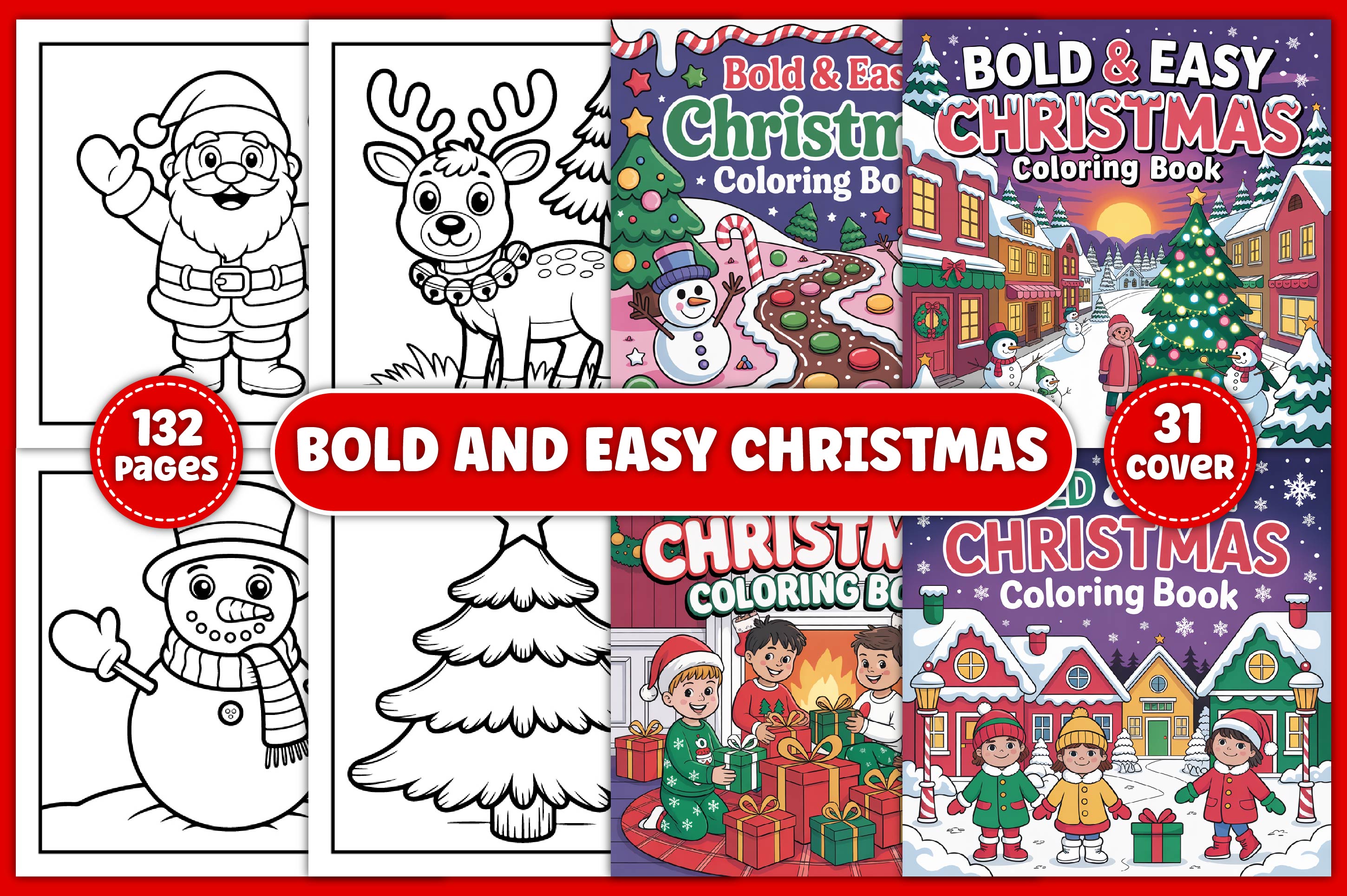 Bold and Easy Christmas Coloring Pages