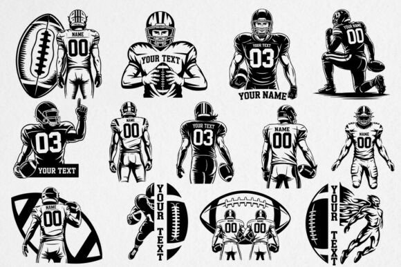 Custom Football Player SVG Bundle