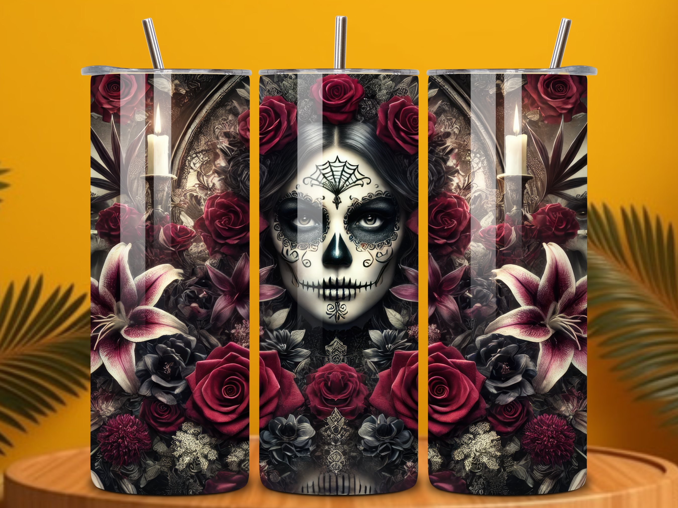 Day of the Dead 20oz SkinnyTumbler Wrap