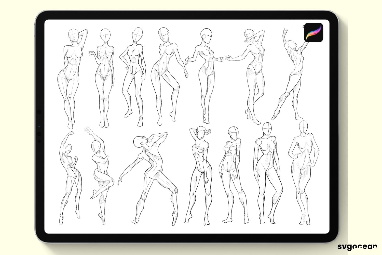 Female Pose Procreate Brushes - photo 2