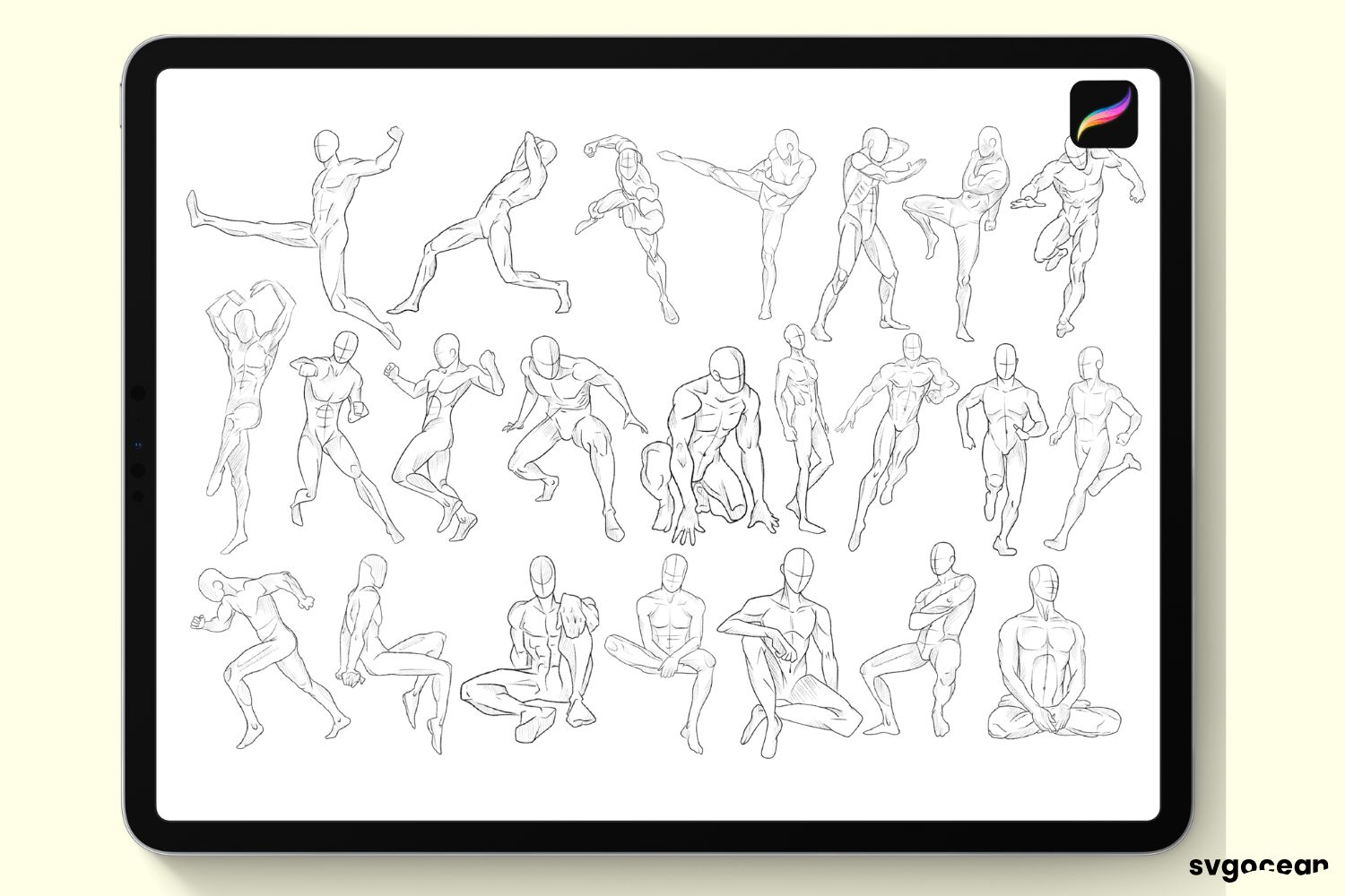 Male Pose Procreate Brushes - photo 2