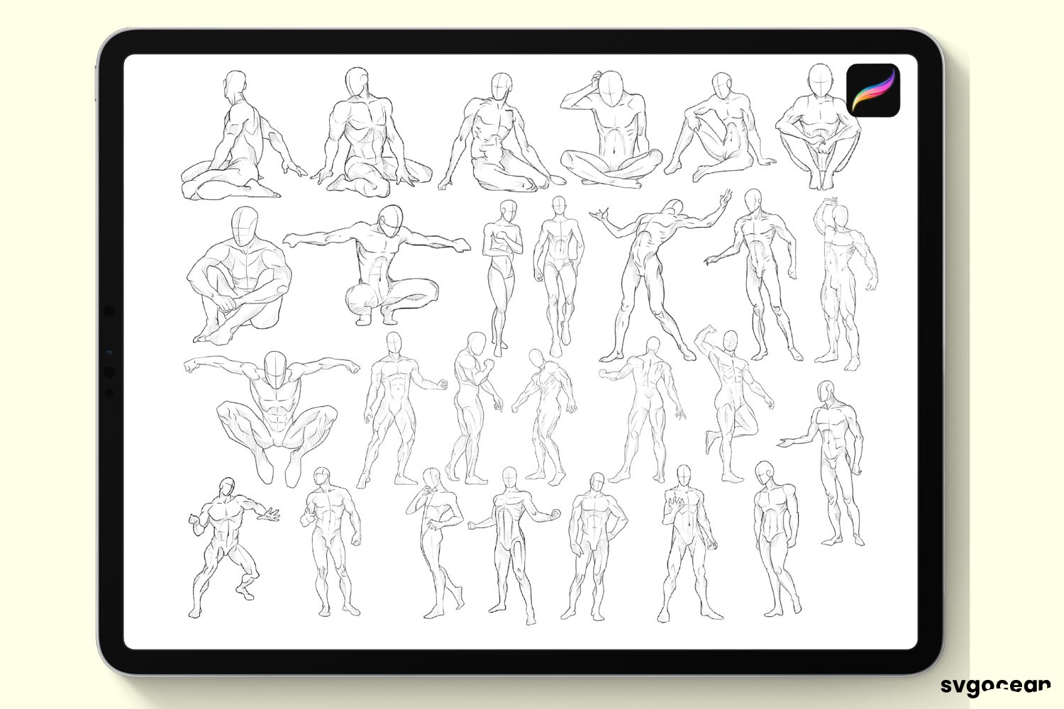 Male Pose Procreate Brushes - photo 3