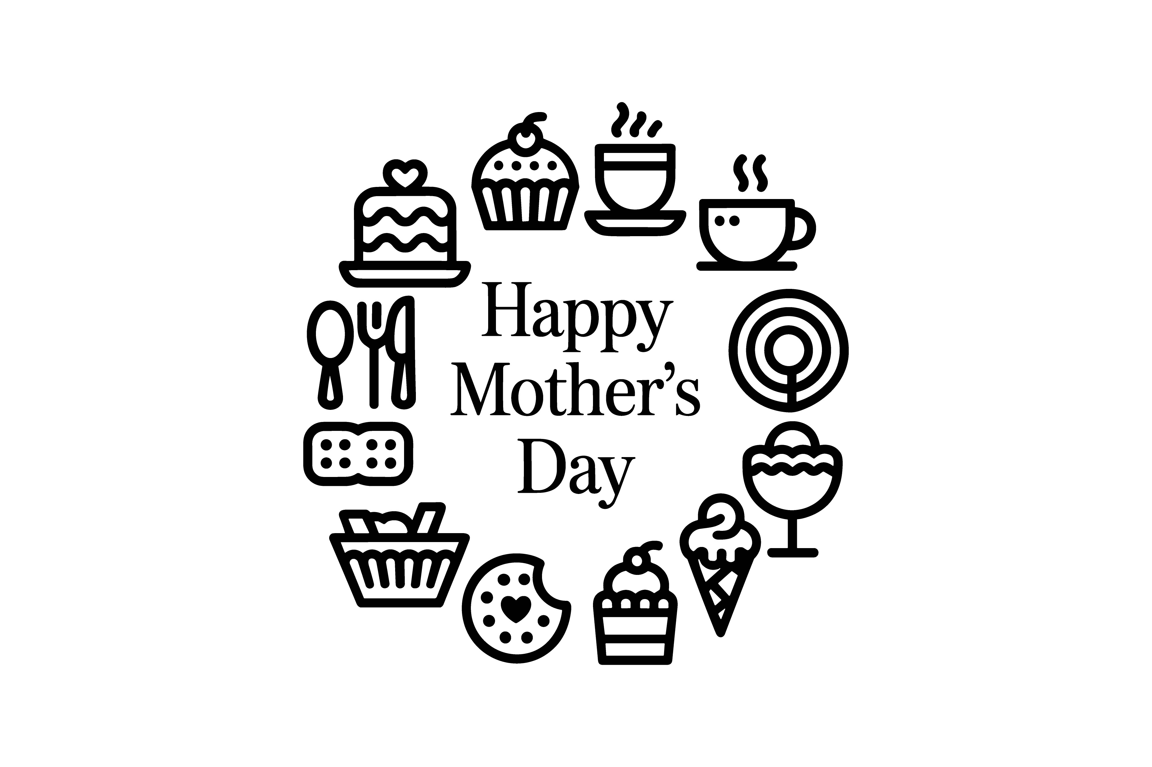 Mother's Day Celebration Icon Set EPS