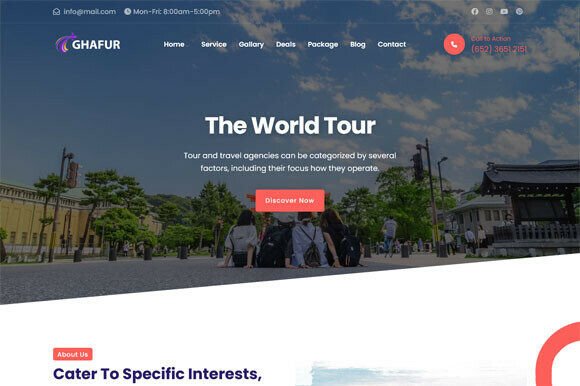 Tour & Travel Business HTML Template