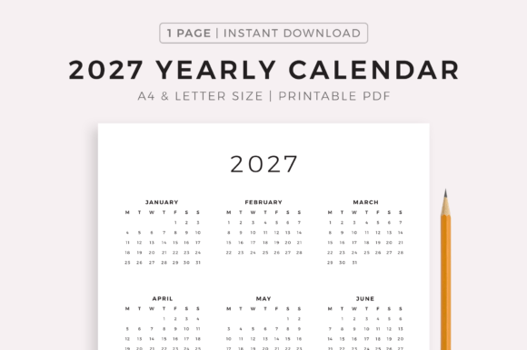 2027 Year Calendar Printable