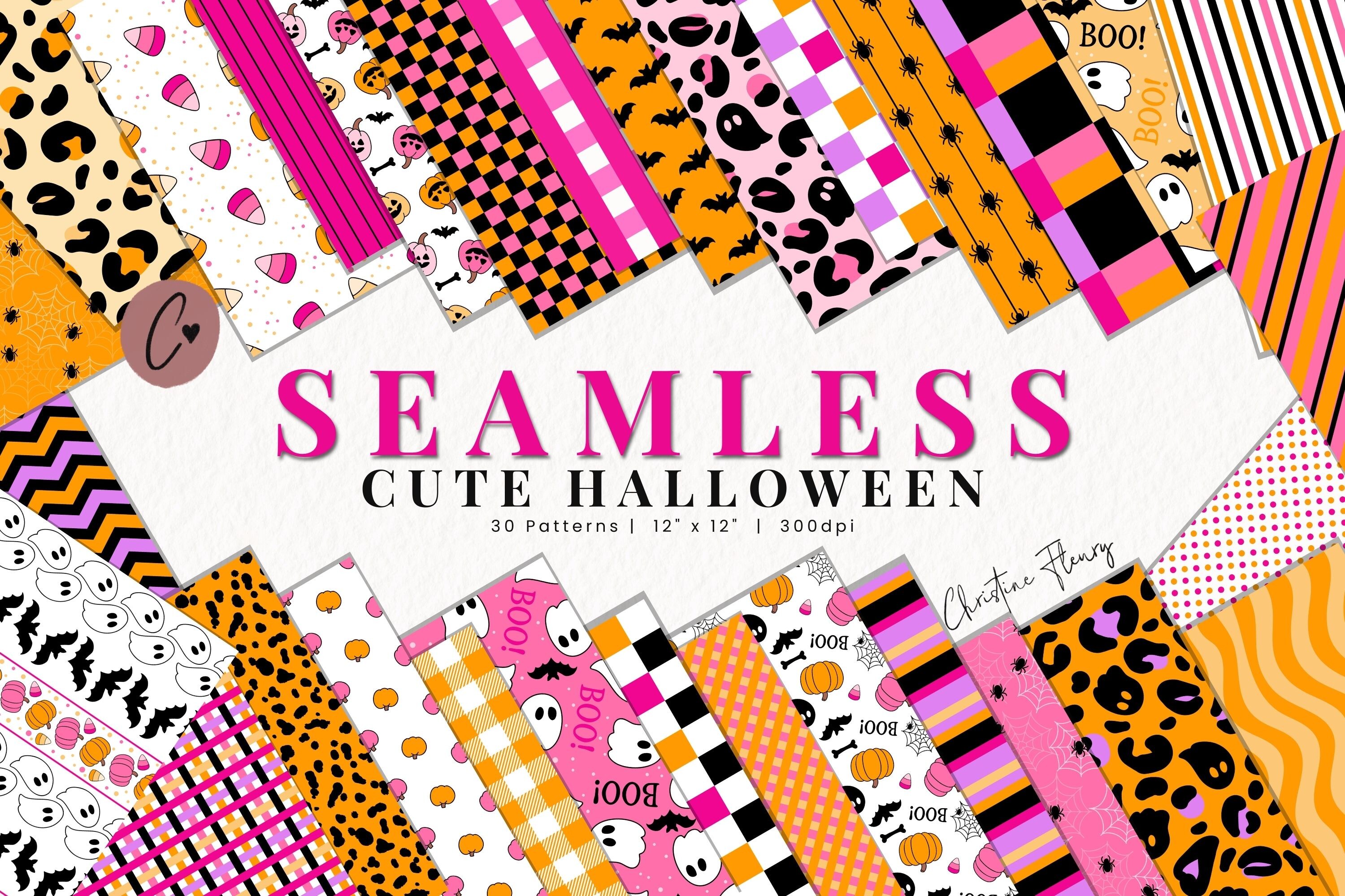 30 Seamless Cute Halloween Digital Paper