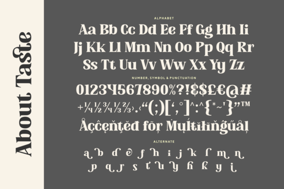 About Taste Font - Preview 4