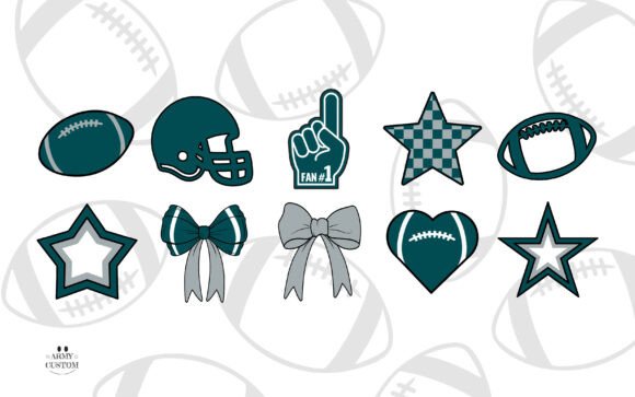 American Football 6 Helmet Font PNG with transparent background - Preview 1