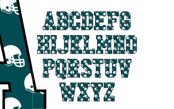 American Football 6 Helmet Font PNG with transparent background - Preview 3
