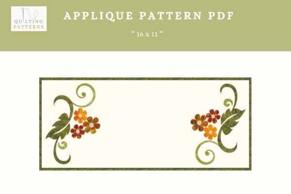 Autumn Floral Applique Pattern PDF