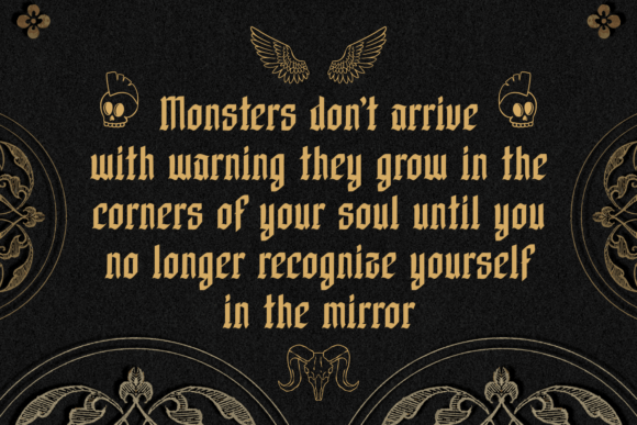 Burned Mysthical Font PNG with transparent background - Preview 1