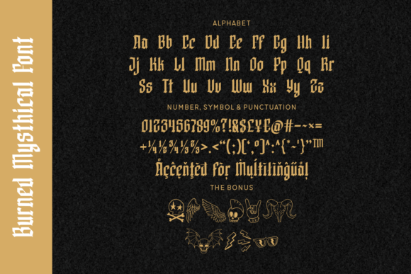 Burned Mysthical Font PNG with transparent background - Preview 3
