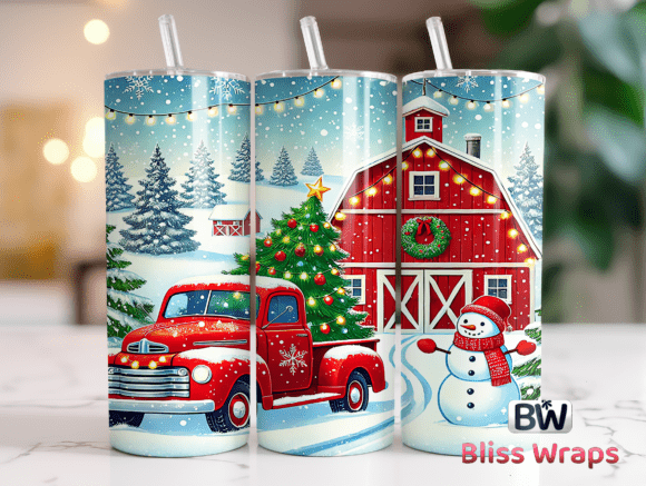 Christmas Farmhouse Tumbler Wrap