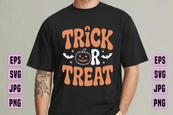 Classic Trick or Treat Pumpkin Shirt Afbeelding T-shirt Designs Door trendyhunt43