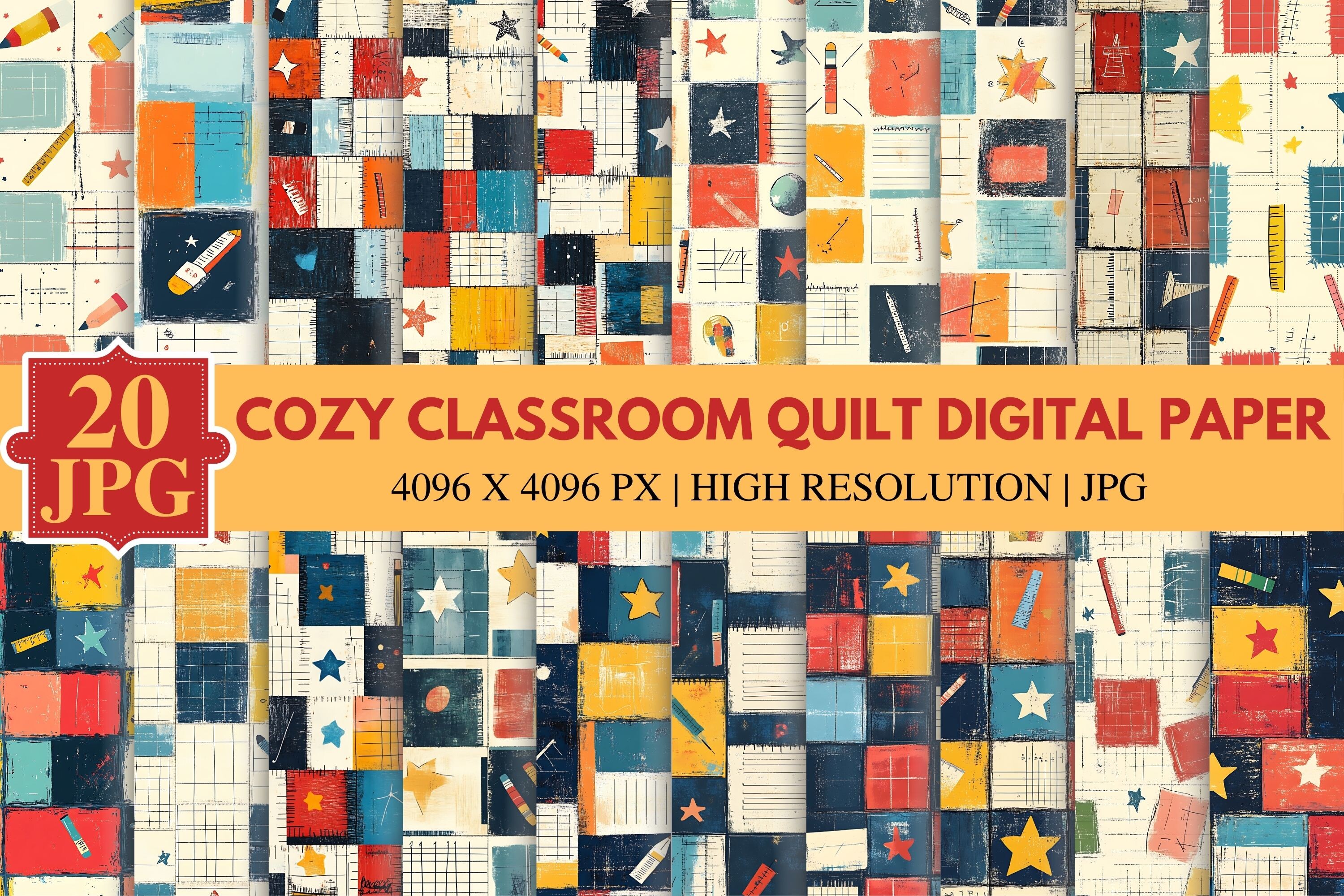 Cozy Classroom Quilt Digital Paper