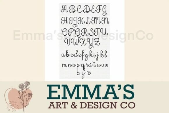 Cross Stitch Alphabet Pattern Graphic by Emma's Art & Design Co ...