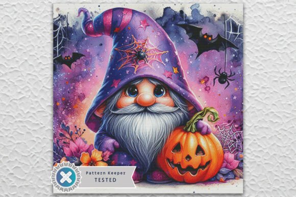 Cross Stitch Pattern PDF Halloween Gnome