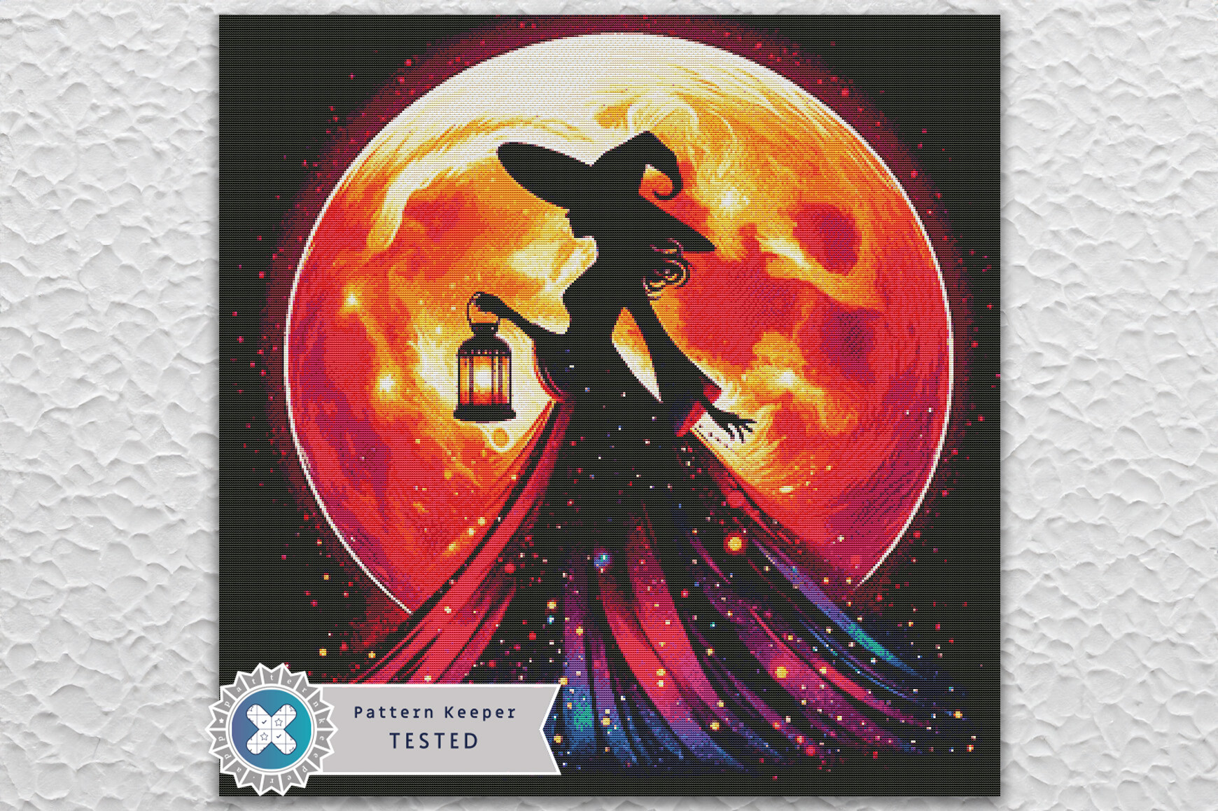 Cross Stitch Pattern PDF Halloween Witch