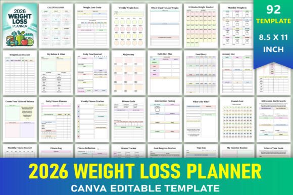 Editable 2026 Weight Loss Planner