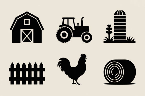 Farm Icons Clipart Bundle Graphic by rabiulalam97677 · Creative Fabrica