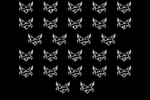 Flying Heart Tattoo Font - Preview 1