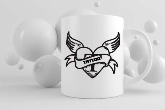 Flying Heart Tattoo Font - Preview 5