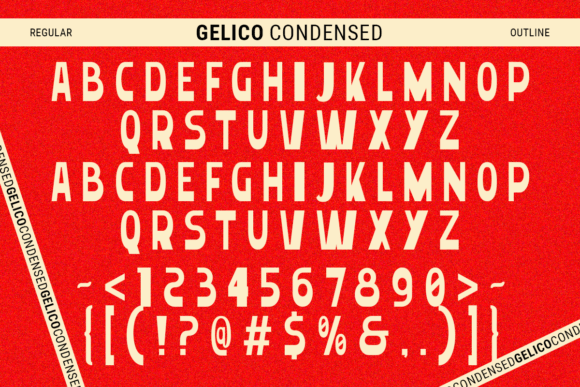 Gelico Condensed Regular 1 Font PNG with transparent background - Preview 4