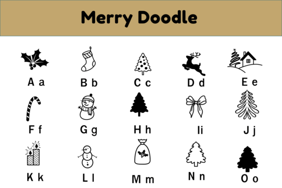 Merry Doodle Font PNG with transparent background - Preview 1