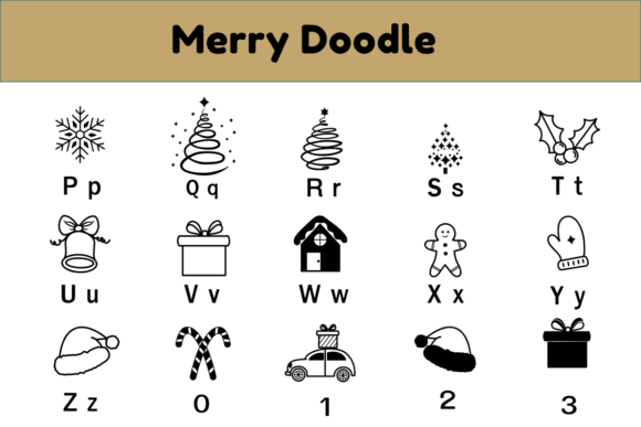 Merry Doodle Font PNG with transparent background - Preview 2