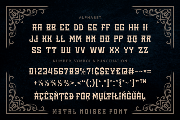 Metal Noises Font PNG with transparent background - Preview 4