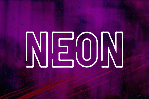 Neon Quaker Font PNG with transparent background - Preview 1