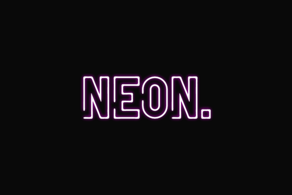 Neon Quaker Font PNG with transparent background - Preview 3
