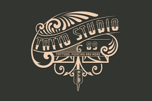 Refill Tattoo Font PNG with transparent background - Preview 2