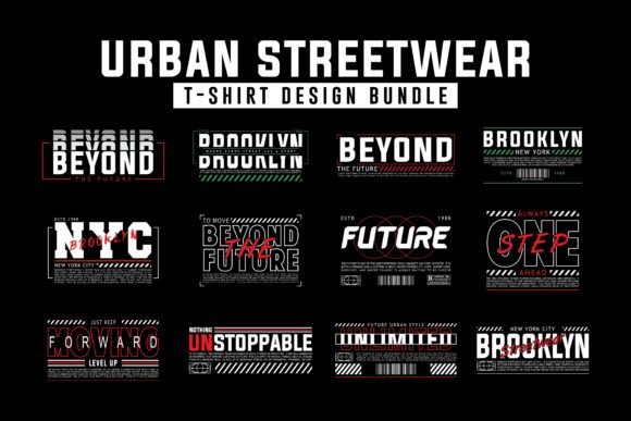Retro Urban Streetwear Typography Bundle Graphic by Ozan ID