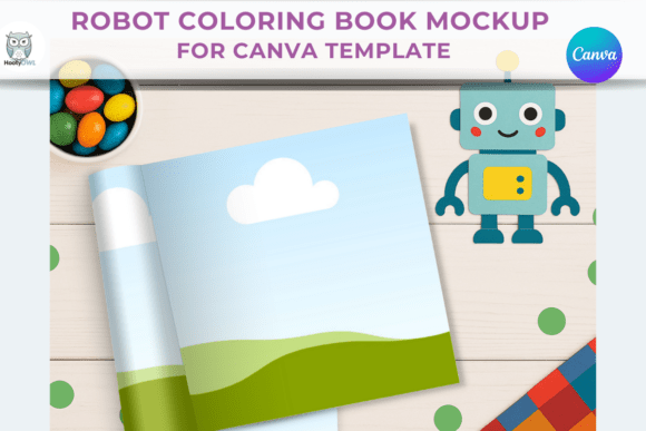 Superhero Coloring Book Mockup - Canva Graphic by HootyOwl · Creative ...