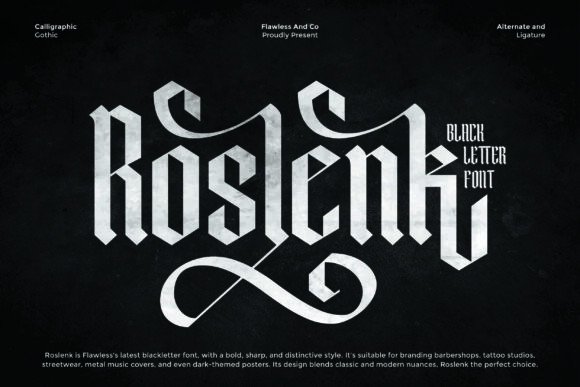 Roslenk Gothic Font