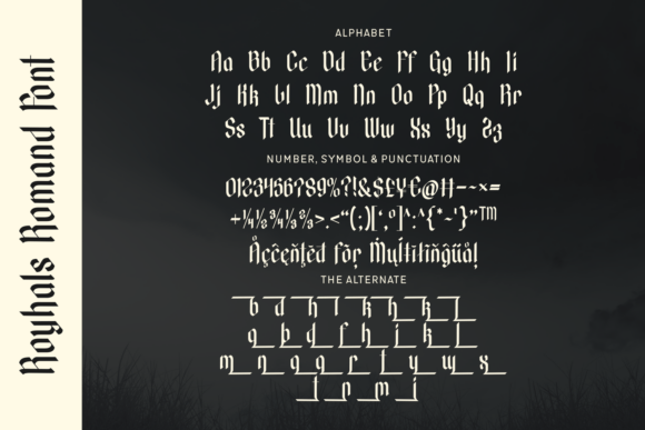Royhals Romand Font PNG with transparent background - Preview 3