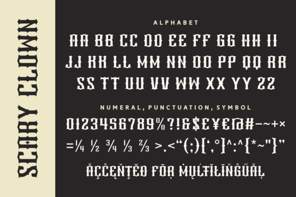 Scary Clown Font PNG with transparent background - Preview 3
