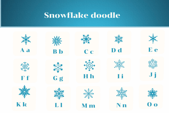 Snowflake Doodle Font PNG with transparent background - Preview 1