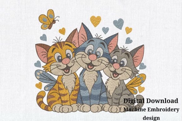 Three Cute Cat Friends, Funny Animals