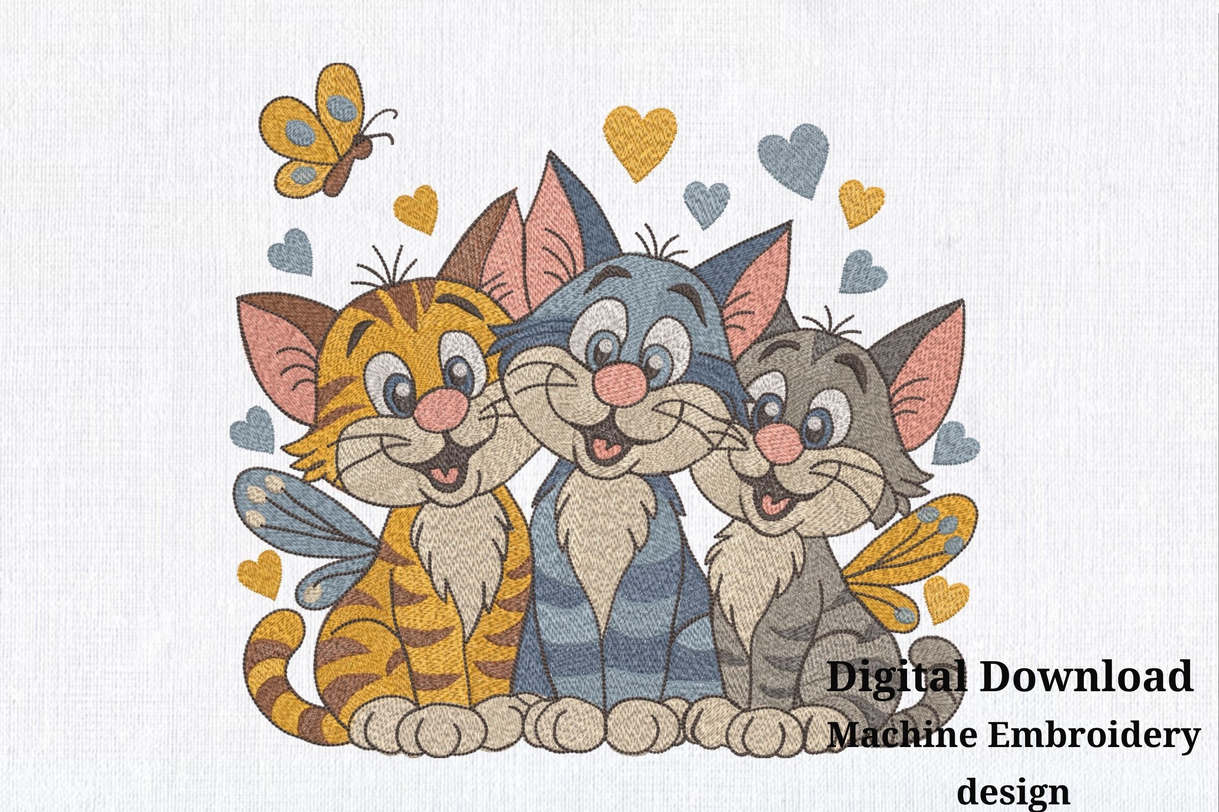 Three Cute Cat Friends, Funny Animals