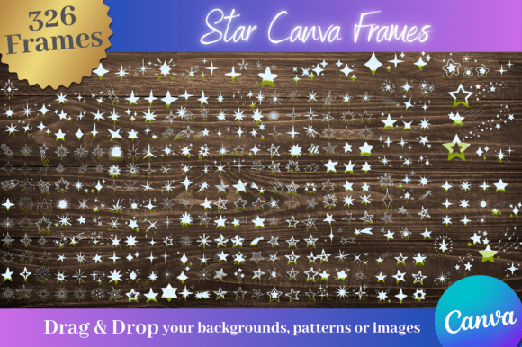 326 Star Shaped Canva Frame Templates
