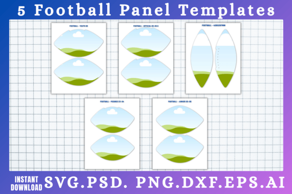 5 Football Panel SVG & Canva Templates
