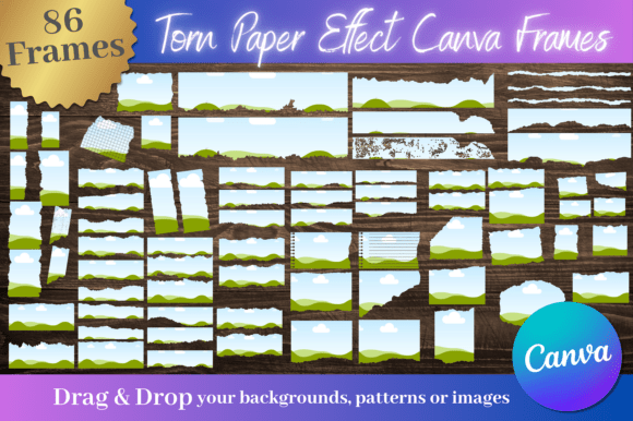 78 Torn Paper Effect Canva Frames