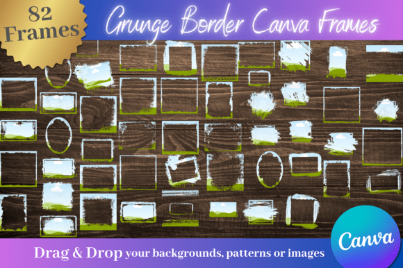 82 Distressed Grunge Frame Canva Frames