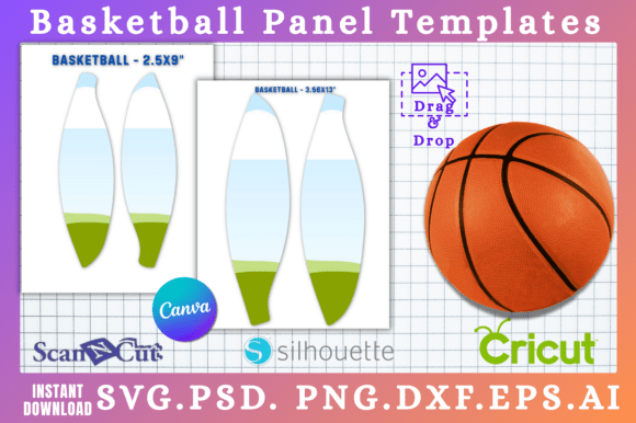Basketball Panel SVG & Canva Template