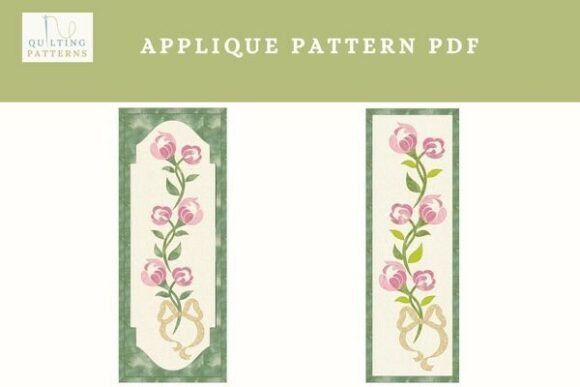 "Blooming Peonies" - Applique 12x40 Inch